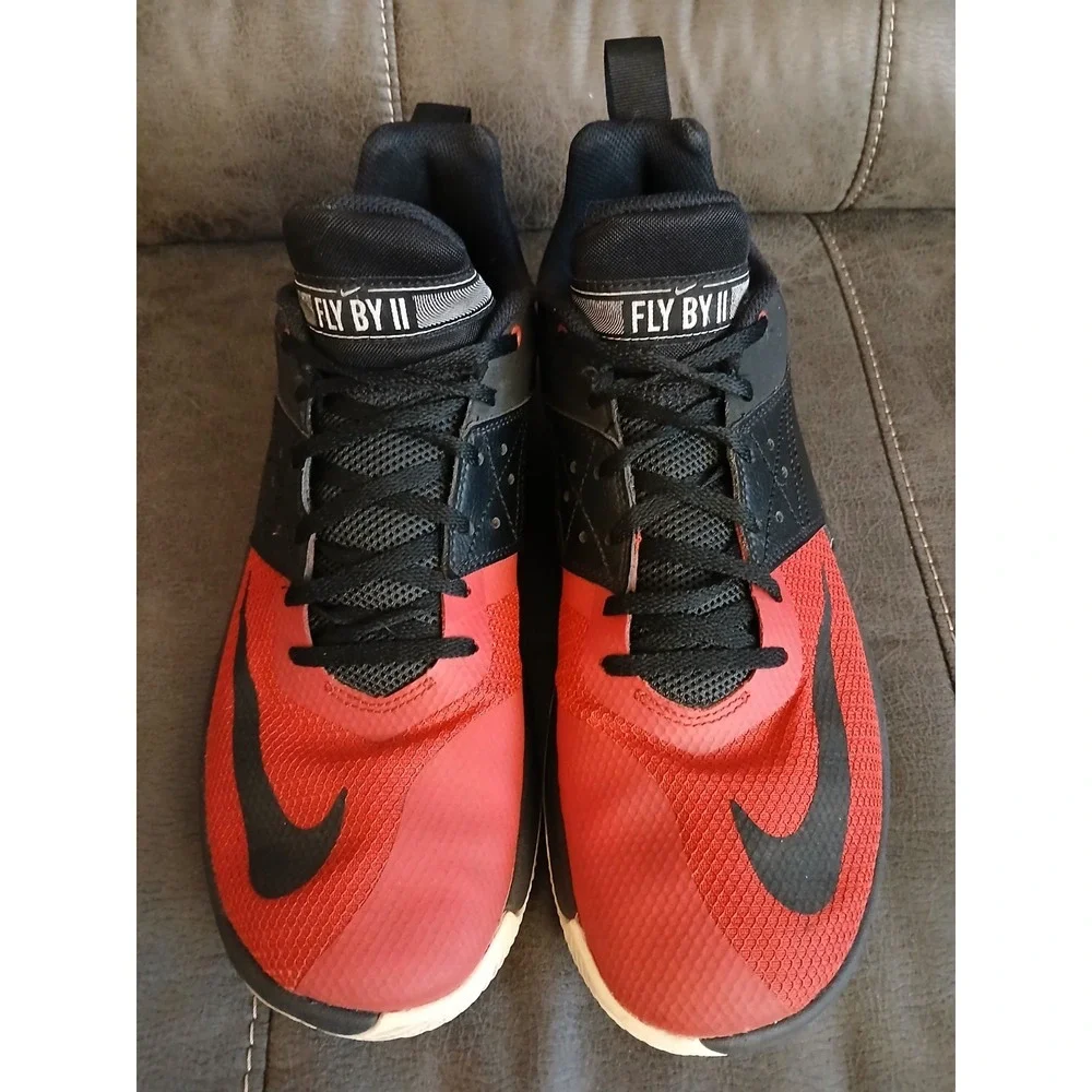 Nike Fly By II Mens Basketball Shoes Red‎ Black Low Top Sneakers CU3503-600